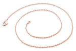 14K Rose Gold Plated Sterling Silver Rope Chain 1.05MM