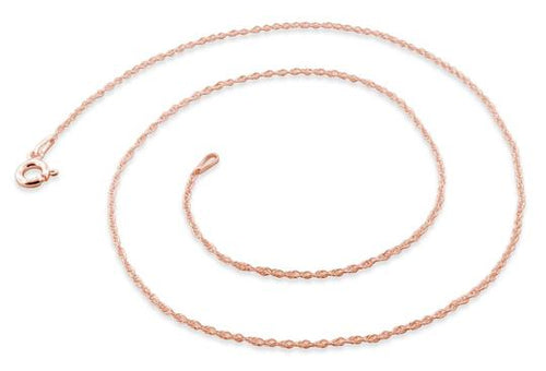 14K Rose Gold Plated Sterling Silver Rope Chain 1.05MM