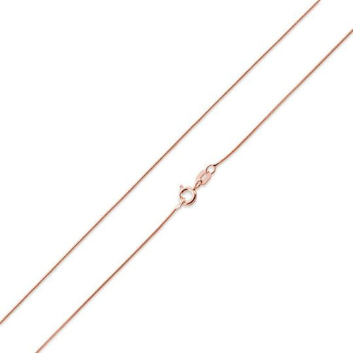 14K Rose Gold Plated Sterling Silver Snake Chain 0.7MM