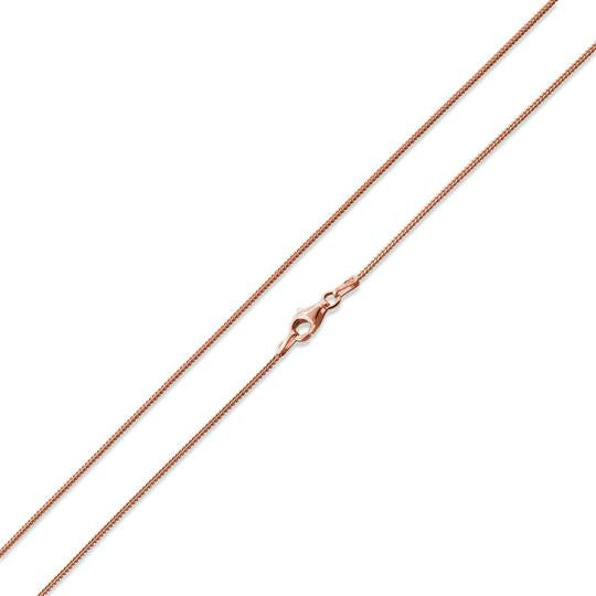 14K Rose Gold Plated Sterling Silver Curb Chain 1.2MM