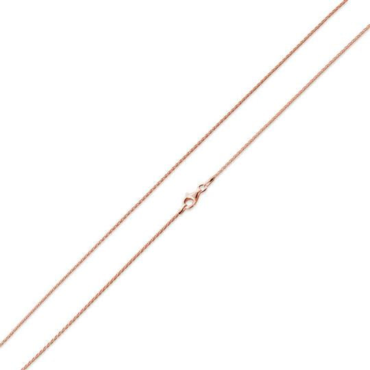 14K Rose Gold Plated Sterling Silver Spiga Chain 1.2MM