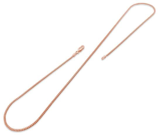 14K Rose Gold Plated Sterling Silver Curb Chain 1.7MM
