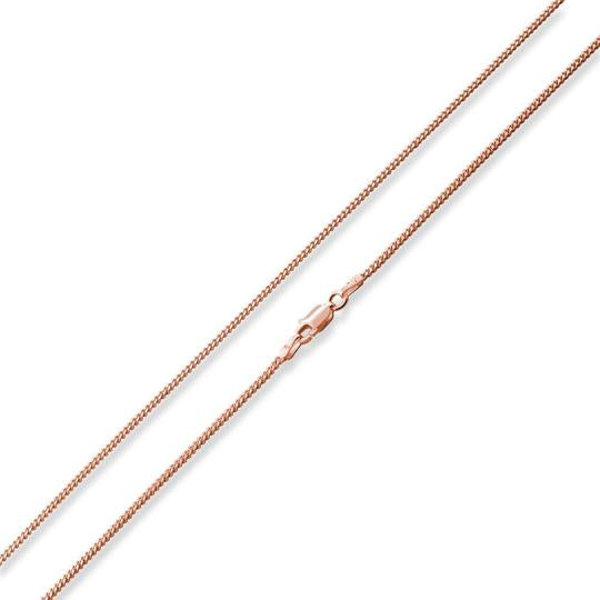 14K Rose Gold Plated Sterling Silver Curb Chain 1.7MM