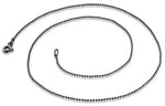 Black Rhodium Sterling Silver Bead Chain 1.0MM