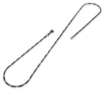 Black Rhodium Sterling Silver Figaro Chain 3MM