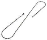 Black Rhodium Sterling Silver Figaro Chain 2.2MM