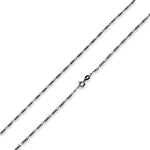 Black Rhodium Sterling Silver Figaro Chain 3MM
