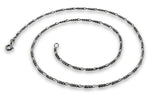 Black Rhodium Sterling Silver Figaro Chain 3MM
