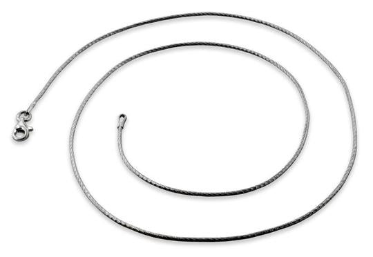 Rhodium Sterling Silver Glitter Snake Chain 1.0MM