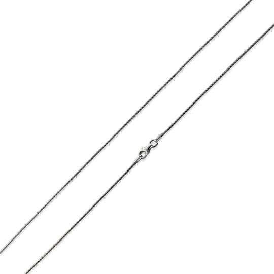 Rhodium Sterling Silver Glitter Snake Chain 1.0MM
