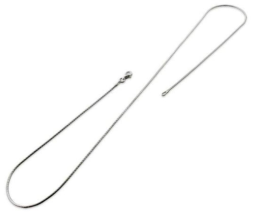 Rhodium Sterling Silver Glitter Snake Chain 1.0MM