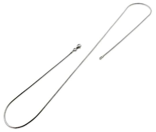 Rhodium Sterling Silver Glitter Snake Chain 1.0MM