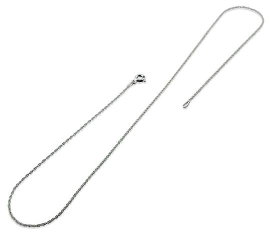 Rhodium Sterling Silver Rope Chain 1.05MM