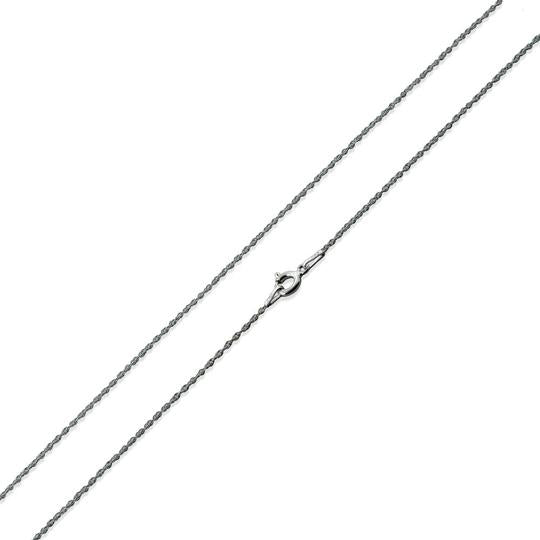 Rhodium Sterling Silver Rope Chain 1.05MM