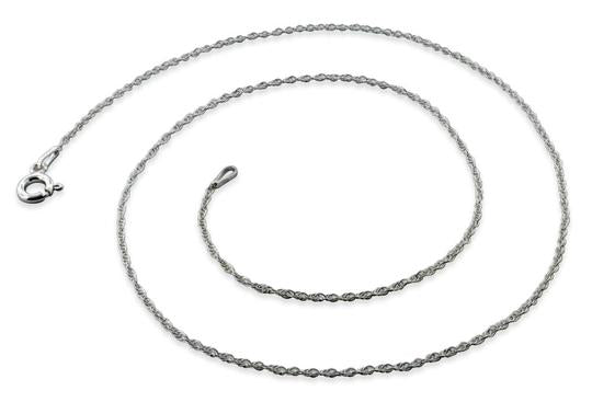 Rhodium Sterling Silver Rope Chain 1.05MM