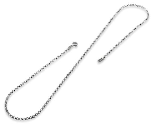 Rhodium Sterling Silver Rollo Chain 2.0MM