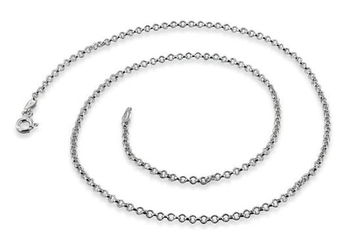 Rhodium Sterling Silver Rollo Chain 2.0MM