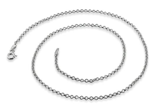 Rhodium Sterling Silver Rollo Chain 2.0MM
