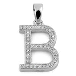 Sterling Silver Letter B CZ Pendant