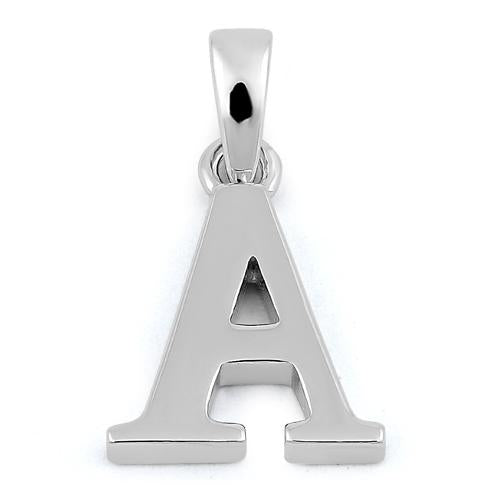 Sterling Silver Plain Letter A Pendant