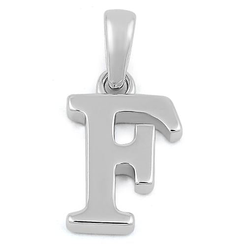 Sterling Silver Plain Letter F Pendant