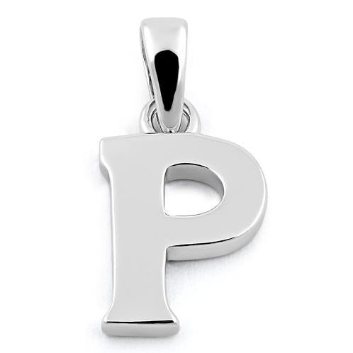 Sterling Silver Plain Letter P Pendant