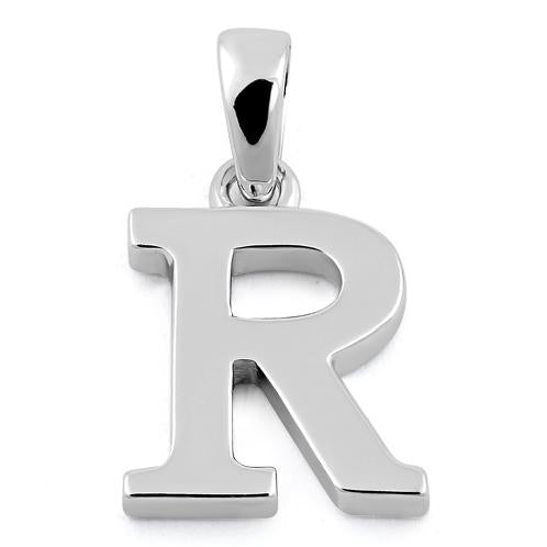 Sterling Silver Plain Letter R Pendant