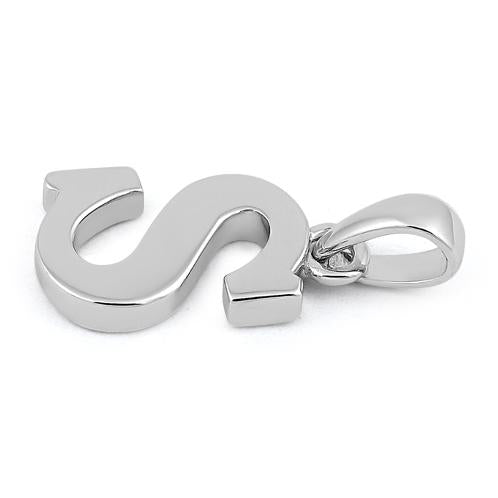 Sterling Silver Plain Letter S Pendant