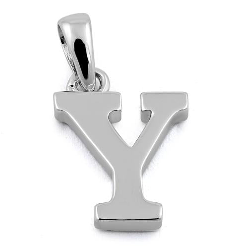 Sterling Silver Plain Letter Y Pendant