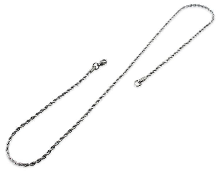 Stainless Steel 16" Rope Chain Necklace 2.5 MM