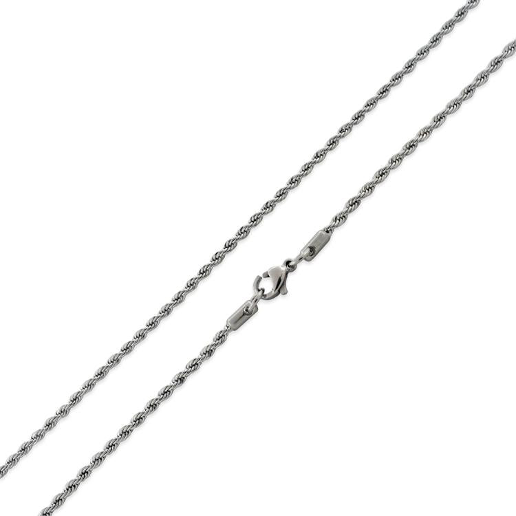 Stainless Steel 16" Rope Chain Necklace 2.5 MM