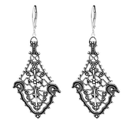 Sterling Silver Large Chandelier Dangle Earrings