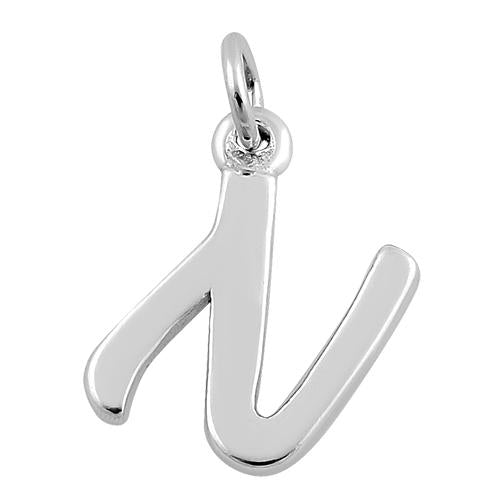 Sterling Silver Letter N Pendant