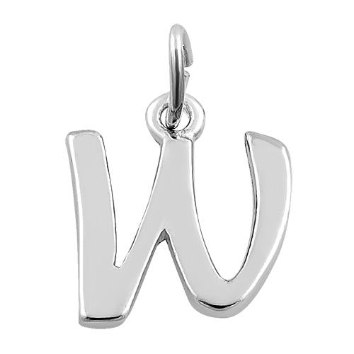 Sterling Silver Letter W Pendant