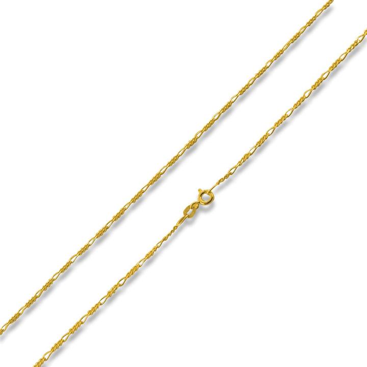 14K Gold Plated Sterling Silver Figaro Chain 1.7MM