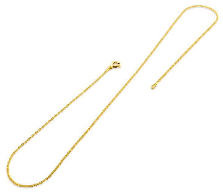 14K Gold Plated Sterling Silver Rope Chain 1.05MM