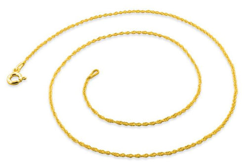 14K Gold Plated Sterling Silver Rope Chain 1.05MM