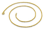 14K Gold Plated Sterling Silver Rope Chain 1.3MM