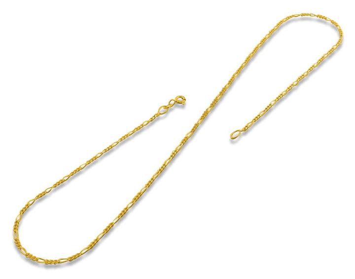 14K Gold Plated Sterling Silver Figaro Chain 1.4MM