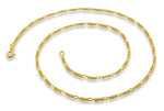 14K Gold Plated Sterling Silver Figaro Chain 1.4MM