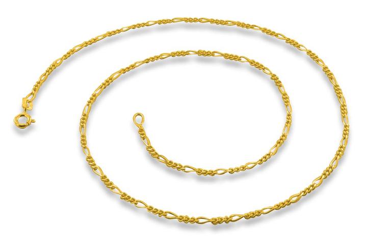 14K Gold Plated Sterling Silver Figaro Chain 1.4MM