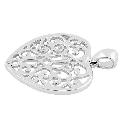 Sterling Silver Heart Pattern Pendant