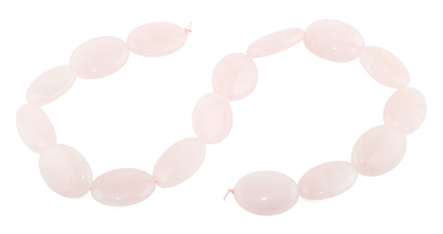18x25MM Rose Quartz Puffy Oval Gemstone Beads
