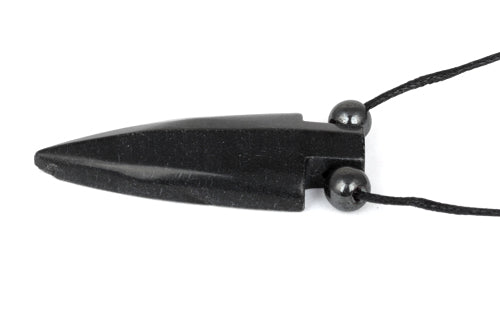18x44mm Black Jasper Arrowhead Adj Cord Necklace
