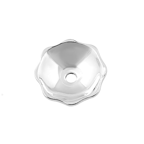 Sterling Silver Bead Plain Cap - PACK OF 12