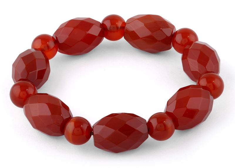 Carnelian Faceted Gemstone Bracelet