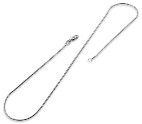 Rhodium Sterling Silver Snake Chain 1.1MM
