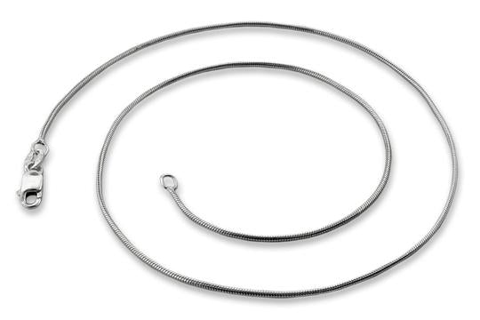 Rhodium Sterling Silver Snake Chain 1.1MM
