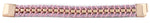 Rose Gold Plated Steel Chain Pink Leather Bracelet