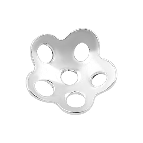 Sterling Silver Bead Cap Perforated Flower 5mm - PACK OF 25